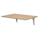 HOMCOM Mesa Plegable de Pared Mesita Auxiliar Abatible Colgante 60x40x20 cm Portátil para Cocina Comedor Dormitorio Natural