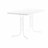 Sieger 133/W - Mesa plegable, armazón de acero y tablero de resina mecalit-pro imitación mármol (115 x 70 x 72 cm), color blanco