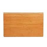 Mesa plegable de pared Bambú Montado En la Pared Escritorio para Laptop, Mesa de Pared Plegable para Espacios Reducidos Salón/Dormitorio/Cocina, Ahorro...