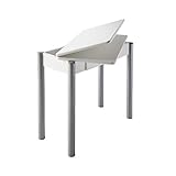 MOMMA HOME Mesa Cocina Extensible - Mesa Comedor Extensible, Mesa Plegable, Mesa Extensible, Mesa Comedor Modernas Extensibles, Color Blanco/Plata, Modelo...