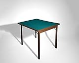 Tavoloverde Clásico 80 x 80 cm Mesa de Juego Plegable, Tela, Noce Verniciato, nessuna