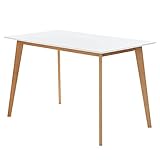 COMIFORT Mesa de Cocina / Escritorio Diseño Nordico - Patas de Madera de Haya. Mesa Alta para Salon Cocina Escritorio Ordenador Oficina de Estilo Moderno...