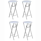 vidaXL 4X Mesas Altas de Bar Plegables para Fiestas y Celebraciones MDF Blanca