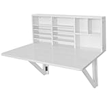 SoBuy Mesa Plegable de Pared con Estante Integrado, B90 x H36 x T60cm FWT07-W,Color Blanco,ES