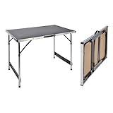 Haushalt International - Mesa Plegable para Acampada (Altura Regulable, 100 x 60 x 73-94 cm)