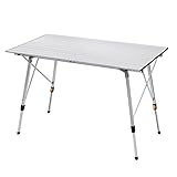 WOLTU Mesa de Camping Mesa Plegable Mesa de Jardín Mesa de Viaje Mesa de Balcón Aluminio, con Bolsa de Transporte, Altura Ajustable 120x68.5x59/78.5cm...