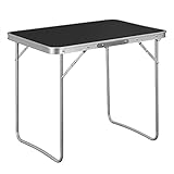 WOLTU Mesa de Camping Mesa Plegable con Mango Multifuncional Mesa de Jardín Mesa de Trabajo Mesa de Balcón Mesa Playa Aluminio y MDF Mesa de Picnic...