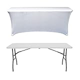 Mesa Plegable 180cm Blanca + Funda Catering GH91