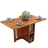 Mesa de Comedor marrón Claro Mesa de Picnic Silla Escritorio Plegable de Madera Retro Mesa de Comedor (Size : 1.2m) (1.2m)