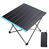 mreechan Mesa de Camping, Mesa de Camping Plegable de Aluminio Liviana portátil con Bolsa de Transporte, Mesa al Aire Libre para Picnic, Playa,...