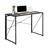 hjh OFFICE 634747 Escritorio Plegable Easy UP Multi 100 x 50 cm, Madera de Nogal y Negro, con Estructura de Metal