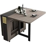 XLYYLM Mesa de Comedor Plegable de Madera, Mesa retráctil Multifuncional para el hogar 1.2M Mesa de Comedor Rectangular Mesas de Muebles para Interiores...