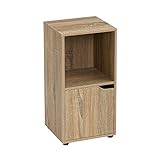 LOLAhome Mesilla de Noche de 1 Puerta nórdica marrón de Madera de 61x29x30 cm