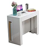 RSTJVBD Mesa De Comedor Plegable De 8 Asientos, Mesa De Apartamento Pequeña Móvil con Tablero De Expansión De 3 Piezas, Mesa Telescópica Multifuncional...