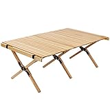 Mesa plegable de madera de mesa de picnic al aire libre portátil, Mesa de camping portátil con bolsa de almacenamiento, Mesa plegable de pesca de playa...