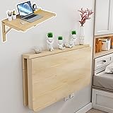 HIYOUGO Mesa Plegable de Pared, Estantería Plegable en la Pared Mesas de Comedor Montada en la Pared Escritorios de Oficina para Espacios Pequeños (Color...