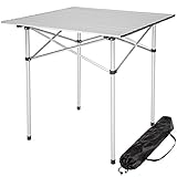TecTake Mesa Plegable de Aluminio portátil Camping terraza jardín Mesa Multifuncional - Varios Modelos - (No. 401169: 70 x 70 x 70 cm)
