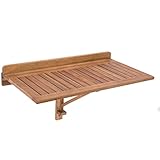 Ldk Garden Mesa de terraza Plegable Madera marrón, Natural