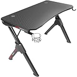 Mars Gaming MGD, Mesa Gaming Ergonómica, Soporte Cascos+Botella, 110x60cm, Negro