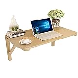Escritorio de pared plegable para espacios pequeños, madera natural |Mesa de comedor de hoja abatible para cocina, mesa plegable hacia abajo/arriba, mesa...