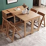 Mesa De Comedor Plegable Multifuncional, Gabinete De Mesa De Madera Maciza 2 En 1, Aparador De Armario De Mesa De Comedor De Espacio Pequeño,...