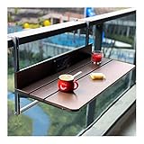 Mesa colgante para balcón, mesa plegable con 5 compartimentos, altura regulable, mesa de balcón plegable para terraza, jardín, mesa de perfil de...