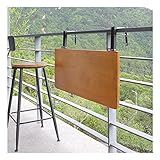 ZAKSEM Mesa de jardín de Metal Barandilla Mesa Colgante Ahorro de Espacio Balcón Mesa Plegable Jardín Patio Balcón Barandilla Mesa Cubierta, Plegable -...