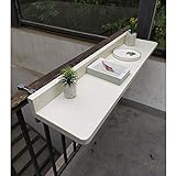SYTH Mesas auxiliares al Aire Libre, Mesa de barandilla Colgante Plegable para balcón, Mesa de jardín con terraza Ajustable, Mesa de Bar para Comedor con...